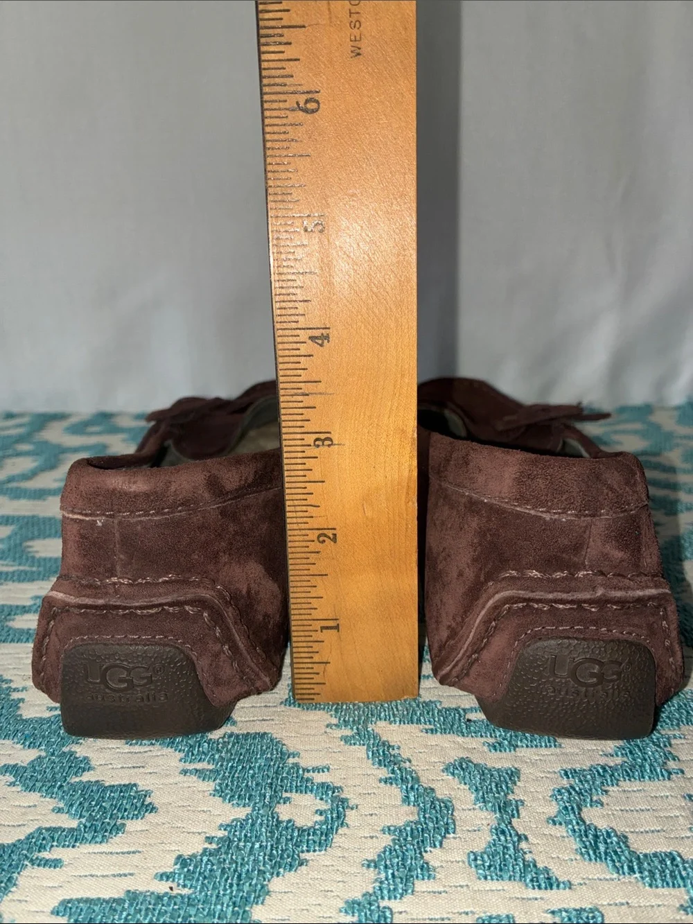 UGG Women’s Dark Brown Suede Shearling-Trim Loafers Sz 8